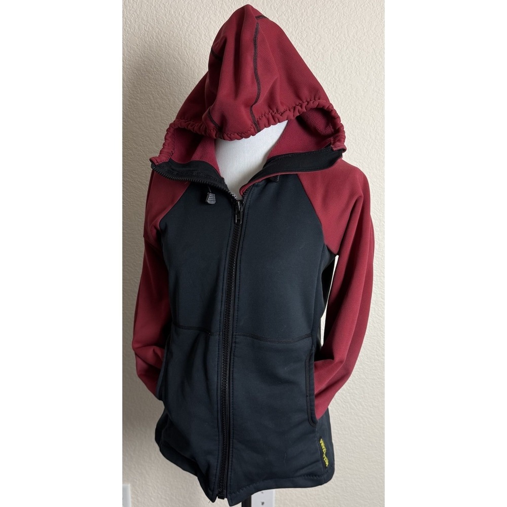 Melanzana Hard Face Hoodie Medium Full Zip Womens Black‎ Red Sweatshirt Rare